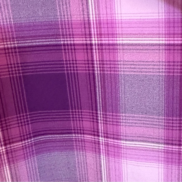Deluth women’s Purple Plaid Button-Up Shirt size 4x nylon moisture wicking - Picture 7 of 14